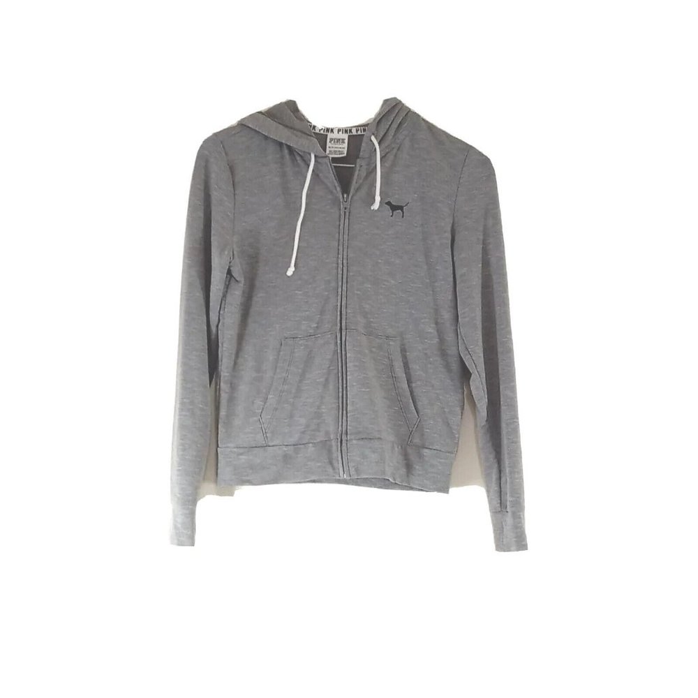 PINK VICTORIA SECRET Women GRAY GREY XS EXTRA SMALL Sweatshirt  Preowned  HOODIE